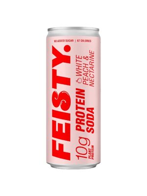 Feisty White Peach & Nectarine Protein Soda 330ml